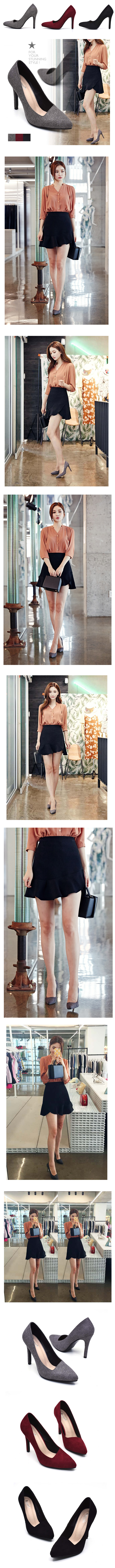 婚鞋-優雅名媛尖頭淺口高跟鞋