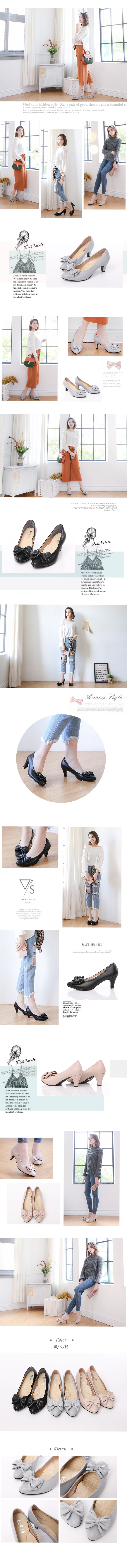 跟鞋-MIT甜美氣質蝴蝶結中高跟鞋