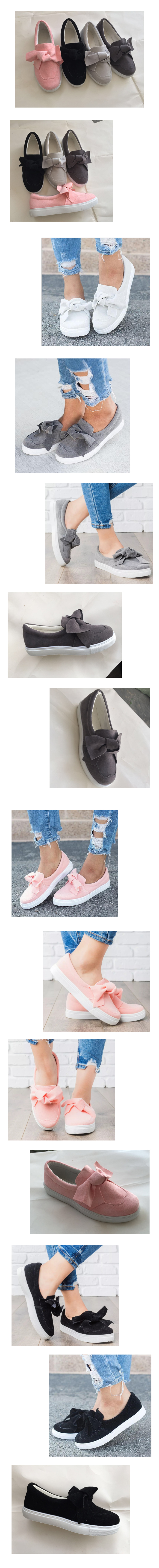 休閒鞋-立體俏皮平結懶人鞋(36-43加大碼)